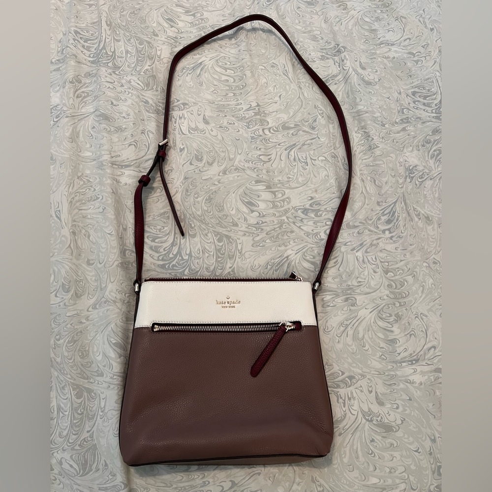 Kate Spade Purse, brown and white.